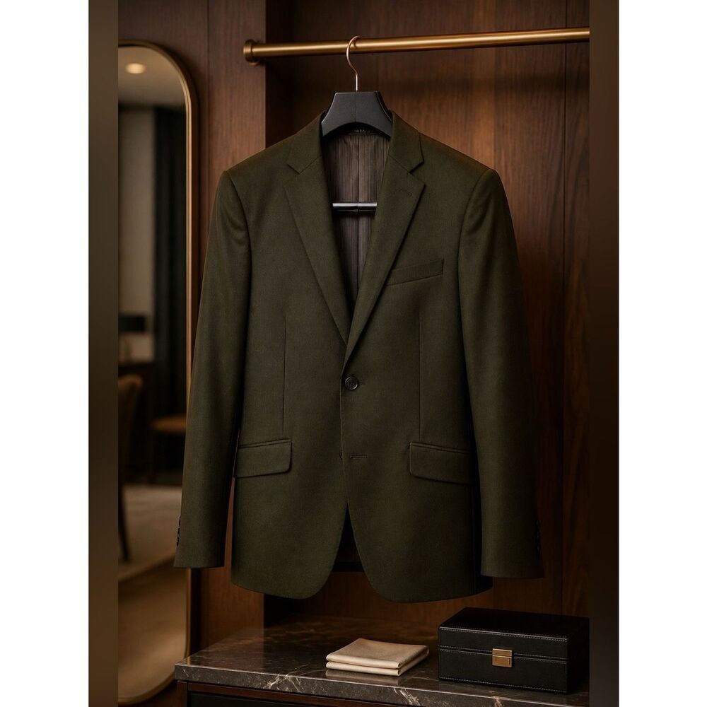 Black Worsted Wool Blazer Size 38